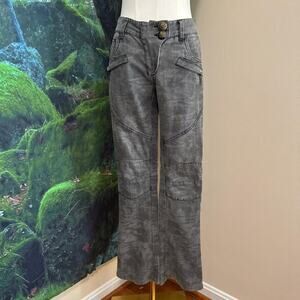gray utility flare pants y2k stitched panel streetwear size small